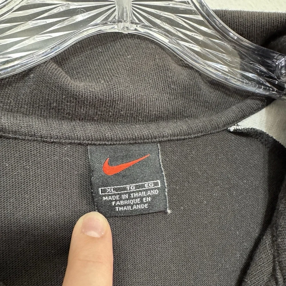 Nike Black & Gray Raglan Short Sleeve Polo Shirt‎ Mens Size XL Black Tag